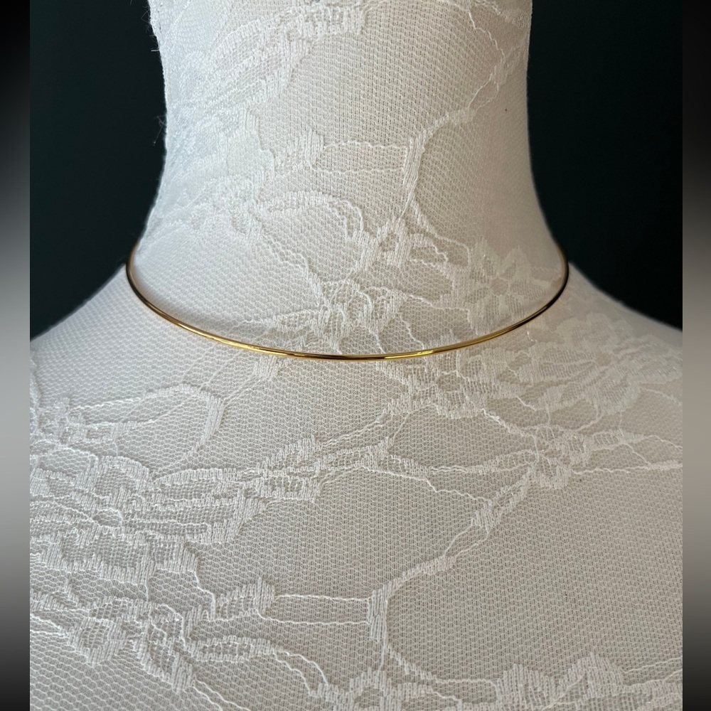 Silver & Gold Necklace Choker - set of 2